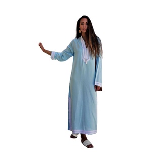 Nuevo estilo de mujer de tela de alta calidad de color sólido de las mujeres de largo exclusivo de encaje largo de cuello alto de las mujeres Maxi vestidos al por mayor - Product Image 1