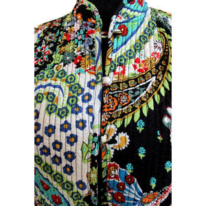 Veste matelassée légère réversible en coton pour femme, imprimé floral, idéale pour la mode printanière - Product Image 3