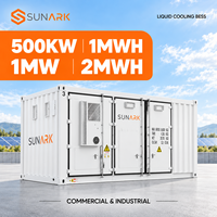 Conteneur de stockage d'énergie à batterie à refroidissement liquide Sunark 8000 Cycle 1MWh 2MWh pour ferme solaire et stockage d'énergie renouvelable