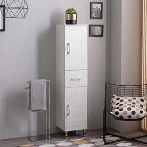 Meuble colonne de salle de bain sur pied Koricini Ravenna 148 cm en chêne blanc avec portes et tiroir - Product Image 2