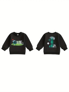 Haute Qualité Garçons En Gros Enfants Porte Bébé Premier Anniversaire Sweat Coton Mélange Ras Du Cou À Manches Longues Pull - Product Image 2