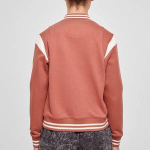 Veste Bomber Varsity rétro pour femmes Vintage Baseball Style collège rayé côtelé garniture décontracté Streetwear coton respirant - Product Image 4