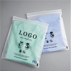 Sac à fermeture éclair vêtements en gros emballage personnalisé givré auto-scellant chemise vêtements sac à fermeture éclair Logo personnalisé imprimé Transparent Pl - Product Image 3
