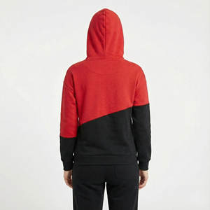 Sweat-shirts à capuche pour femmes tendance OEM, patchwork, deux tons, couleur contrastée, vêtements décontractés, pull-over, design personnalisé, sweat-shirts en polaire lourd - Product Image 3