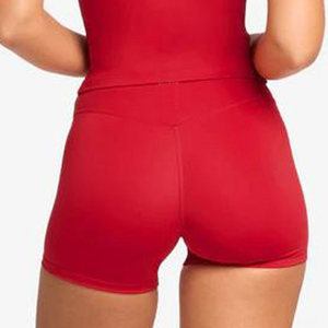 <b>Women's</b> Custom Logo Solid High Waist Yoga Shorts Set for Workout Fitness Gym Quick Dry Breathable - Product Image 2