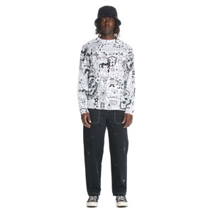 Camisa blanca de boceto gráfico completo Teddy Fresh-Camisa con estampado artístico única y de moda para la moda de estilo callejero - Product Image 1