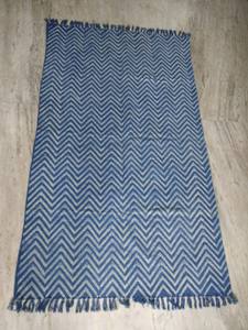 Tapis artisanal en coton tissé à l'indigo, personnalisable, doux, antidérapant, pour la décoration intérieure du salon ou comme espace de prière, prix usine - Product Image 4