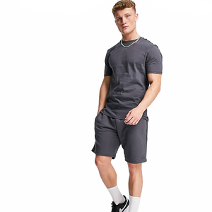 Ensembles de shorts streetwear pour hommes, survêtements d'été personnalisés pour hommes, ensemble t-shirt et short pour hommes avec fermeture éclair, ensembles de fitness pour la gym - Product Image 1