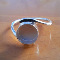 7-30 MM yuvarlak şekilli kapalı geri Collet US-7 925 ayar gümüş Metal döküm çerçeve kupası yüzükler güzel takı üreticisi
