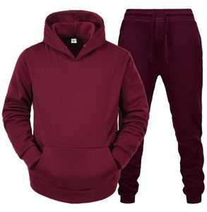 OEM personalizable 100% algodón polar con capucha pulóver chándal 3D impreso sólido manga larga pantalones de chándal diseño bordado otoño - Product Image 1
