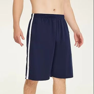 Pantalones cortos de entrenamiento ligeros para hombre para gimnasio y Fitness Diseño cómodo con cintura elástica Bolsillos funcionales Patrón sólido - Product Image 1