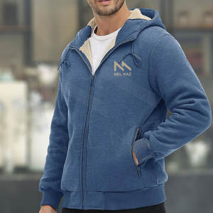 Pull à capuche en molleton lourd de qualité supérieure pour hommes Nouveau design en coton Slim Fit avec motif solide pour l'hiver - Product Image 2