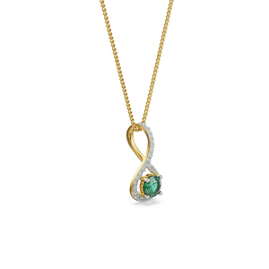 Luxury <b>Emerald</b> Green <b>Pendant</b> Necklace with Cubic Zirconia | Gold Plated Teardrop Necklace for Women Bridal Jewelry - Product Image 3