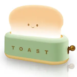 Decorative 3D Toaster Lamp Dimmable Baby Room Led Kids Gift Rechargeable Portable Night Light Bread Mini Decor Lamp