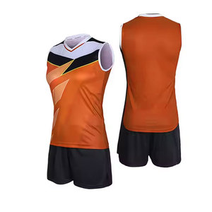 Jersey voli 100% katun kualitas tinggi kustom pria desain terbaru seragam Set tim tersublimasi 220g untuk bola voli - Product Image 4