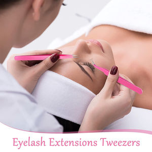 Nuevas pinzas para pestañas, juego de pinzas para pestañas personalizadas de 45 grados y 90 grados, Caja de aislamiento, extensión de embalaje, pinzas para pestañas con punta de fibra de volumen - Product Image 3