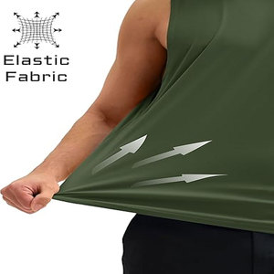 Camiseta sin mangas de estilo informal personalizable de calidad premium para hombre, tejido de punto transpirable - Product Image 3