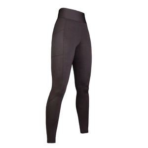 Ladies Hot Selling High Waist Horse Riding Equestrian <b>smart</b> design leggings With Silicone Sticky Seat with Mobile Pocket - Product Image 4