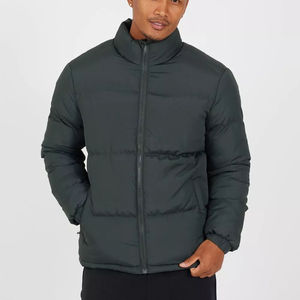 Venta al por mayor personalizado embudo Cuello acolchado Puffer chaqueta a prueba de viento cálido invierno al aire libre de alta calidad burbuja chaquetas de los hombres con bolsillos - Product Image 1