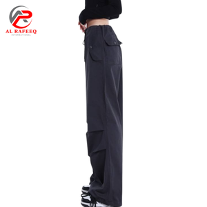 Callie Mangan Pantalon Cargo Taille Haute Jambe Polyvalente Jambe Large Décontracté Minceur Style Cordon - Product Image 2