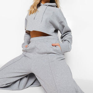 Custom Two Piece Set Tracksuit Women Crop Zip <b>Hoodie</b> Joggers Sweat Suits <b>Velour</b> 2 Piece Sets Sweatsuit Tracksuit - Product Image 5