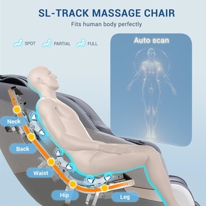 Fauteuil de massage complet zéro gravité avec modes de massage, analyse corporelle, chauffage, rouleaux pour les pieds, Bluetooth - Product Image 5