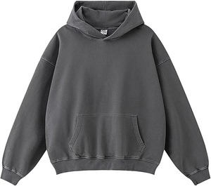 Sudadera con capucha de gran tamaño con logotipo personalizado, Sudadera con capucha unisex en blanco, Sudadera con capucha con estampado de soplo de logotipo personalizado - Product Image 4