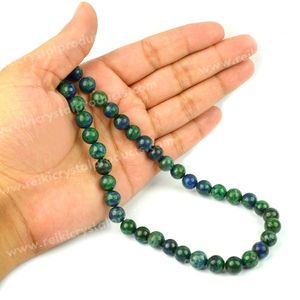 Perles rondes en azurite naturelle de 8 mm, 45-50 pièces, perles de pierres précieuses pour la fabrication de bijoux - Product Image 3