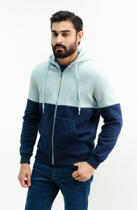 Sweat-shirt à capuche 100% coton avec fermeture éclair complète pour hommes, avec cordons de serrage personnalisés - Product Image 6