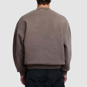 Sudadera con capucha personalizada básica de corte regular, 100% algodón grueso, con hombros caídos, lavado ácido, bordada, para invierno - Product Image 3