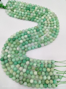 Perles d'agate Rehmat, chrysoprase naturelle, rondes, lisses, vertes, qualité supérieure, 8 mm, perles en vrac pour la fabrication de bijoux - Product Image 3