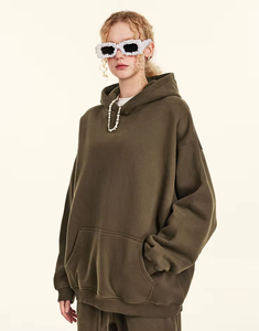 Sweat-shirt à capuche épais et chaud pour homme, taille plus, hiver, pull-over surdimensionné, sweat-shirt à capuche uni, polaire 100% polyester, séchage rapide - Product Image 1