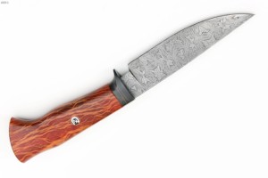 Couteau Bowie d'extérieur personnalisable DIY avec lame San Mai Damas manche en bois fait main et couverture en cuir de qualité OEM - Product Image 4