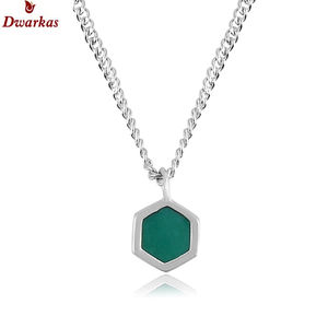 Gran oferta, colgante de collar de plata de ley 925 con esmalte verde, joyería de cadena de estilo clásico para mujer para compromiso de boda - Product Image 2