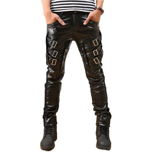 Pantalones de cuero de moto hechos a medida para hombre, cintura alta, estilo informal, precio al por mayor, diseño único, logotipo, tela de lona recta - Product Image 1