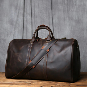 Leather Gym Duffle <b>Weekender</b> Overnight Travel Duffel <b>Bag</b> - Product Image 2