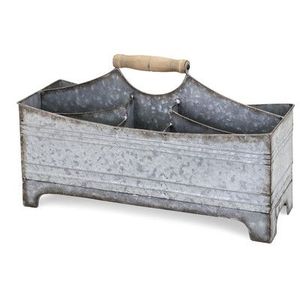 Decorative farmhouse galvanized <b>utensil</b> caddy for keeping cutlery napkins and small <b>kitchen</b> tools neat and accessible - Product Image 6