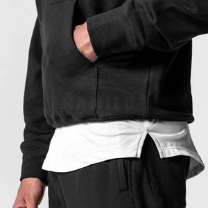 เสื้อมีฮู้ดแบบสวมหัวผ้าฝ้าย100% ทนทานสำหรับผู้ชายระบายอากาศได้และย้อมสีล้วนพร้อมลายตัวอักษรสำหรับฤดูหนาว - Product Image 4