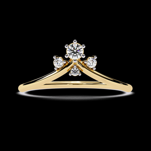 Anillo de Diamantes Minimalista y Elegante de Primera Calidad, Oro de 14K y 18K, Anillo de Boda con Mariposa, Joyería Fina para Mujer - Product Image 1
