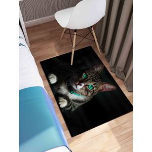 Tapis imprimé : Tapis chat aux yeux verts, Tapis animaux, Décoration personnalisée style ferme, Tapis à poils doux - Product Image 5
