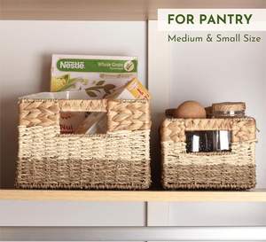 Mayorista Cesta de algas marinas Minimalista Moderna Cesta de almacenamiento de jacinto de agua con asa Tejida a mano por el fabricante vietnamita - Product Image 6