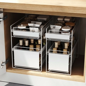 Étagère de rangement pour <span class=keywords><strong>placard</strong></span> de cuisine, support de rangement pour comptoir et <span class=keywords><strong>sous</strong></span> évier, étagère en fil métallique avec tiroir - Product Image 3