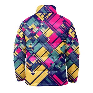 Nouvelle arrivée Veste matelassée entièrement sublimée pour homme Design personnalisé Tissu respirant Multicolore Manches longues Veste à bulles pour homme - Product Image 3