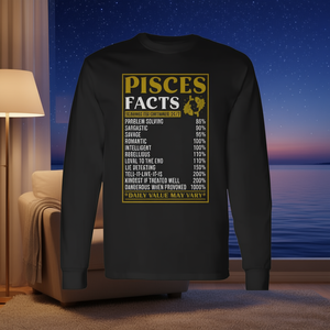 T-shirt à manches longues amusant avec les faits du zodiaque Pêcheurs, vêtements promotionnels Zodiak - Product Image 3