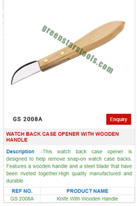 GS 2008A Stainless Steel <b>Watch</b> Back <b>Case</b> Opener Wooden Handle Custom Logo Jewelry Jewellery Wristwatch Tools Parts Made Plastic - Product Image 2