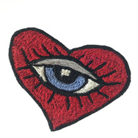 Patch brodé floral œil de rose, thermocollant ou à coudre, badge gothique pour veste