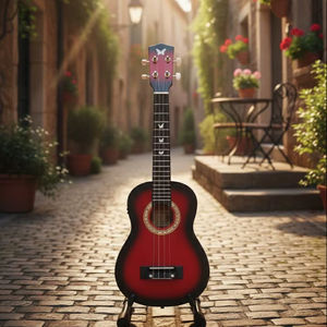 Ukulele de voyage SOLOBEAT pour débutants, corps en acajou, finition vernie et polie, 4 cordes en nylon acoustique - Product Image 1