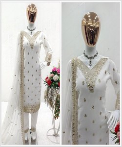 Wholesale Party Wear Gown for Eid Georgette with Embroidery - Product Image 5