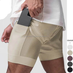 Pantalones Cortos Deportivos de Compresión Personalizados 2 en 1 con Estampado de Diseñador, de Nailon, para Gimnasio, Entrenamiento, Deportes, para Hombre, de Doble Capa - Product Image 3