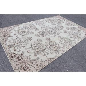 พรมขนาด 6x9.5 ฟุต, พรมตุรกีโบราณ, พรมลายจุดสีขาว - Product Image 2